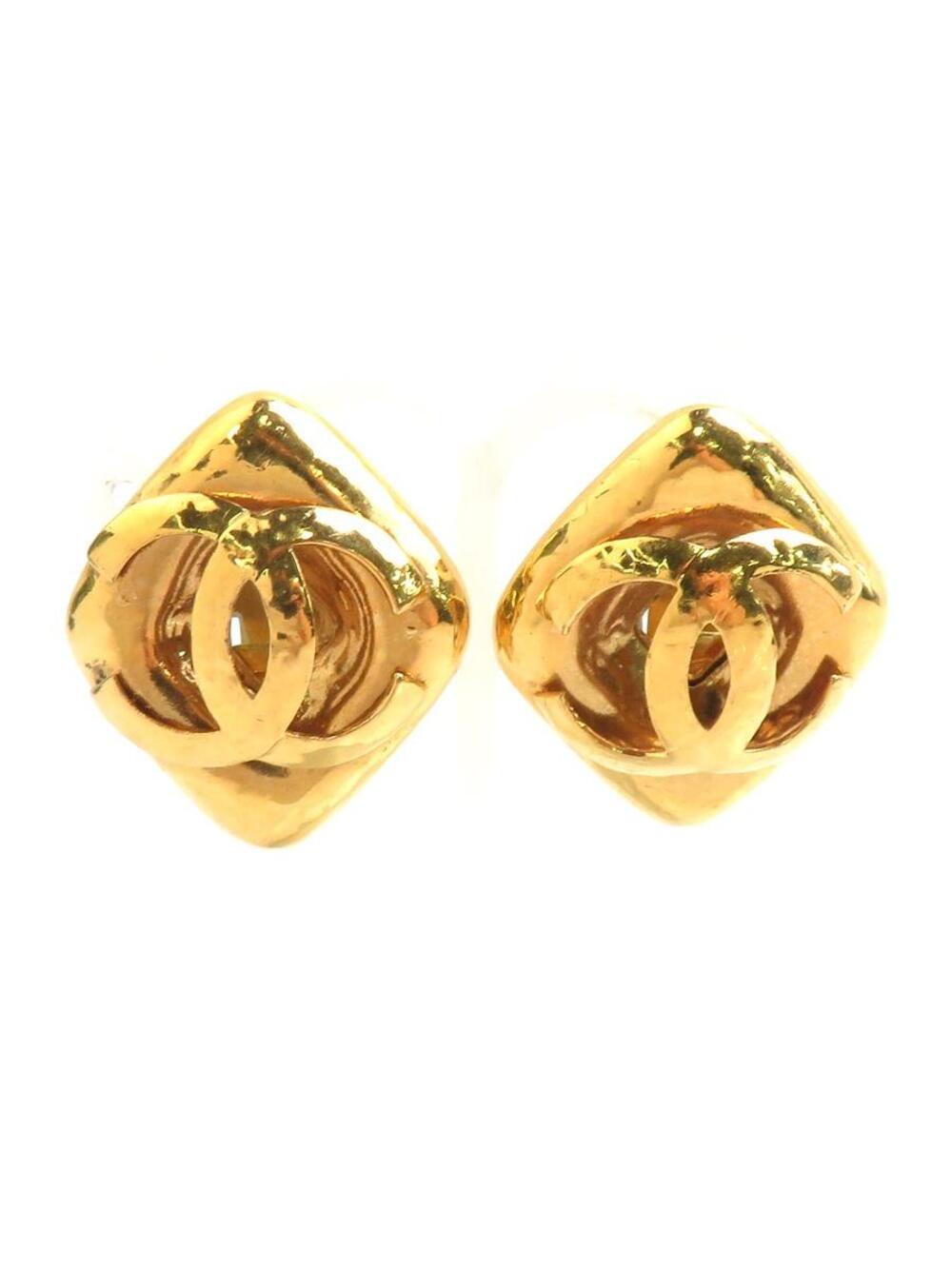 Auth Chanel Cc Logo Earrings Gold Metal #330824C31B